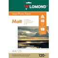 Фотобумага Lomond матовая, А4, 120 г/ м2, 25 л, для струйной печати (0102030)
