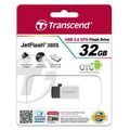 Флеш-накопитель Transcend 32Gb microUSB/ USB2.0/ OTG JetFlash 380 Серебристый (TS32GJF380S)