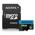 Карта памяти microSDHC AData 256Gb Class 10 UHS-I + адаптер SD (AUSDX256GUICL10A1-RA1)