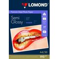 Фотобумага Lomond Semi Glossy, микропористая, полуглянцевая, A4, 195 гр/ м2, 20л (1101307) для струйной печати