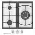 Газовая варочная панель Zigmund & Shtain G 14.4 W белый ( конфорок -  3 шт,  панель - эмалированная сталь, 46х51 см)