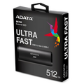 Внешний жесткий диск SSD 512 Gb AData SE760 External USB Type-C Черный (ASE760-512GU32G2-CBK)