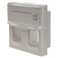 Лицевая панель 2 порта (45х45, Keystone, шторки, откидное маркировочное окно) (10-0302)