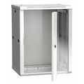 Шкаф настенный телекоммуникационный 19" 15U, Ш600xВ770xГ450, передняя дверь - стекло, серый ITK (LWR3-15U64-GF)