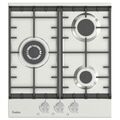 Газовая варочная панель EVELUX HEG 450 X белый ( конфорок -  3 шт,  панель - нержавеющая сталь, Wok - есть, 460x515x100)