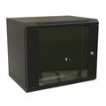 Шкаф настенный телекоммуникационный 19" 12U, Ш600*В650*Г600, передняя дверь - стекло, черный WRline (WR-TW-1266-GP-RAL9004)