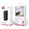 Внешний аккумулятор 30000mAh -XO- PR189, USB x2, Type-C PD20 x1, QC3.0, дисплей, пластик, черный