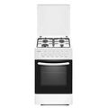 Плита комбинированная Kraft KF-FSK5302EW белый (ГК духовки, конфорок - 4, духовка электро+газ, эмаль)