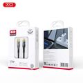 Кабель Type-C XO NB-Q223A Transparent Gold Plated Series Type-c to Lightning 27W Braided Data Cable Black