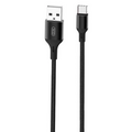 Кабель USB -XO- NB143 (Type-C, 2м, плетеный, черный)