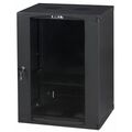 Шкаф настенный телекоммуникационный 19" 18U, Ш550*В988*Г450, передняя дверь - стекло, черный Lanmaster (TWT-CBWNG-18U-6X6-BK)