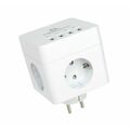 Сетевой фильтр Cablexpert CUBE, 16 А, 3500 Вт, 4 розетки,4xUSB, белый (CUBE-4-U4-W)