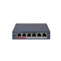 Управляемый PoE-коммутатор 06 портов Hikvision DS-3E1106P-EI (6х100Мбит/ с, 4хPoE, PoE‑бюджет 60 Вт) начального уровня