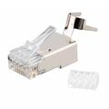 Коннектор RJ-45 Cat6a 50 микрон, экранированный, со вставкой, с хвостовиком, Nikomax (NMC-RJ88RZ50SA3-T-100) упаковка 100 шт