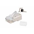 Коннектор RJ-45 Cat6 50 микрон, экранированный, со вставкой, с хвостовиком Nikomax (NMC-RJ88RZ50SE3-T-100) упаковка 100 шт