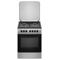 Плита комбинированная Kraft KF-FSK6403AES серебристый (э/ поджиг конфорок, конфорок - 4, духовка электро, эмаль)
