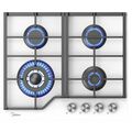 Газовая варочная панель Midea MG693TGW белый (конфорок - 4 шт, панель - закаленное стекло)