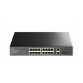 Неуправляемый POE-коммутатор 18 портов Cudy GS1018PS2 ( 18x1Гбит/ с, 2xSFP, 16xPOE, PoE‑бюджет 200 Вт) корпус - металл
