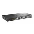 Управляемый PoE-коммутатор 28 портов D-Link DSS-200G-28MP (24х1Гбит/ с, 4хSFP, 24хPoE, PoE‑бюджет 370 Вт) 2 уровня
