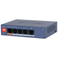 Неуправляемый POE-коммутатор 05 портов Dahua DH-CS4005-4ET1GT-60 ( 4x100Мбит/ с 1x1Гбит/ с, 4xPOE, PoE‑бюджет 60 Вт) корпус - металл
