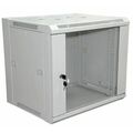 Шкаф настенный 19" 6U 600×600×370мм (ШxГxВ),  передняя дверь стекло, боковые стенки съемные, серый, Rexant (04-2220)