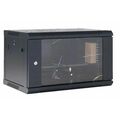 Настенный шкаф 19" 9U 600×450×501 (ШxГxВ),  передняя дверь стекло, металлическая задняя стенка, черный, Rexant (04-0964-112)