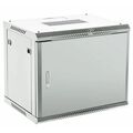Настенный шкаф 19" 9U 600×450×501 (ШxГxВ),  передняя дверь металл, металлическая задняя стенка, серый, Rexant (04-0964-121)