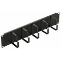 Организатор кабельный 19" 1U, металлический, 5 колец, черный (TWT-ORG1U-5V)