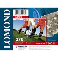 Фотобумага Lomond атласная, тепло-белая, микропористая, А6, 270 г/ м2, 500 л, для струйной (1106202)