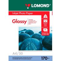 Фотобумага Lomond глянцевая, А4, 170 г/ м2, 50 л, для струйной печати (0102142) Фотобумага Lomond глянцевая, А4, 170 г/ м2, 50 л, для струйной печати (0102142)
