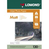 Фотобумага Lomond Матовая Двусторонняя, A4, 130г/ м2, 100л, (0102004)