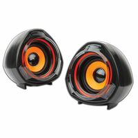 Акустическая система Gembird 2.0 SPK-105 5W, mini Jack 3.5 мм, черный/ оранжевый (SPK-105)