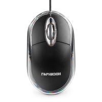 Мышь Гарнизон GM-100 оптическая, проводная, USB, черный. длинна кабеля 1,15м (GM-100)
