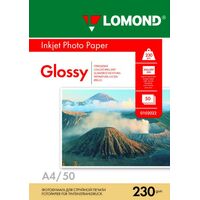 Фотобумага Lomond глянцевая, А4 (210x297мм), 230 г/ м2, 50 л, для струйной (0102022)