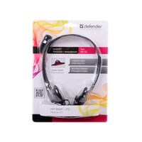 Наушники накладные Defender Aura HN-102 с микрофоном, 2 x mini jack 3.5 mm, черный (63102)