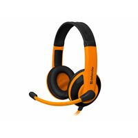Наушники накладные Defender Warhead G-120 с микрофоном, 2 x mini jack 3.5 mm, черный/ оранжевый (64099)