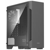 Корпус Zalman без БП S3 Black на передней панели 2xUSB2.0, 1xUSB3.0, ДаxМикрофон, ДаxНаушники, (S3)