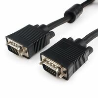 Кабель VGA 5м Gembird/ Cablexpert черный, тройной экран, феррит. кольца, пакет (CC-PPVGA-5M-B)