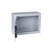 Бокс антивандальный Ш400xВ300xГ150мм, настенный, петельная дверь, IP20, замок сувальдный, вес 8,47кг, светло серый (БК-400-з-2/ K-3306)