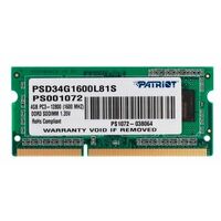 Модуль памяти SO-DIMM DDR3-1600МГц 4Гб  Patriot Memory CL11 1.35 В (PSD34G1600L81S)