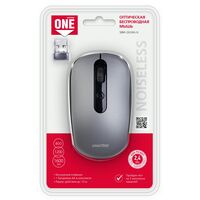 Мышь Smartbuy ONE 262AG оптическая, беспроводная, USB, офисная, бесшумный клик, серебристый (SBM-262AG-G)