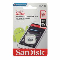 Карта памяти microSDXC 128Gb Sandisk UHS-I Class 10 Ultra без адаптера (SDSQUNR-128G-GN6MN)
