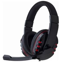 Наушники полноразмерные Gembird MHS-782 с микрофоном, игровые, mini jack 3.5 mm, черный/ красный (MHS-782)