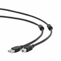 Кабель для принтера USB-A 2.0 - USB-B 3м, Gembird/ Cablexpert v2.0 2 феритовых кольца, позолоченные контакты, черный (CCF2-USB2-AMBM-10) пакет.