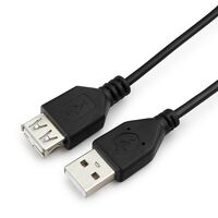 Кабель удлинитель USB2,0 Гарнизон 1,8м, черный (GCC-USB2-AMAF-1.8M) пакет Кабель удлинитель USB2,0 Гарнизон 1,8м, черный (GCC-USB2-AMAF-1.8M) пакет