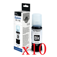 Чернила EPSON L, Key Lock, (Упаковка 10шт.) L1110/ L3100/ L3101/ L3110/ L3150/ L3151/ L3156/ L3160/ L4150/ L5190/ L6160/ L7160/ 7180  Black, Dye, 70 мл. Revcol