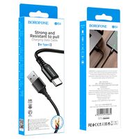 Кабель USB Borofone BX54a Ultra (USB Type-C, 1м, плетеный, Черный)