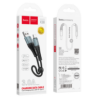 Кабель USB HOCO X38a Cool (Type-C, 0.25м, плетеный, Черный)
