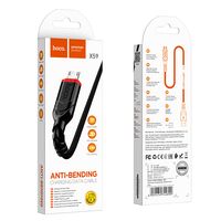 Кабель USB HOCO X59m Victory (MicroUSB, 1м, плетеный, Черный)