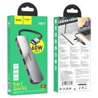 Хаб HOCO HB27 multi-function converter (Серый) HDTV + USB3.0 + USB2.0*2 + PD